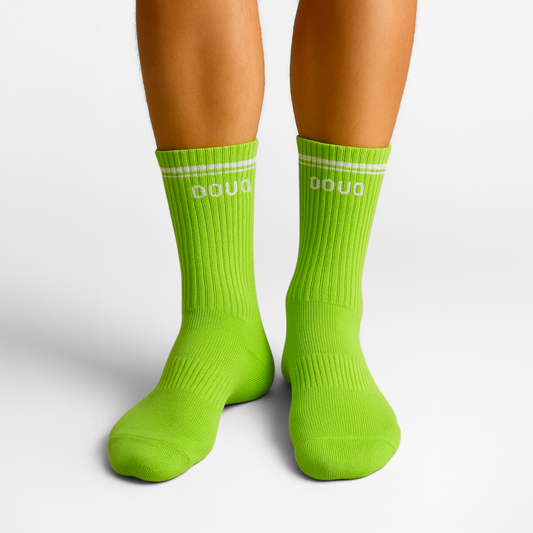 Sosete Sport cu Dungi Lime-Alb