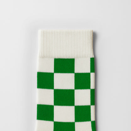 Sosete Chess Alb-Verde