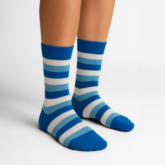 Sosete 3 Stripes Albastru-Sky si Alb
