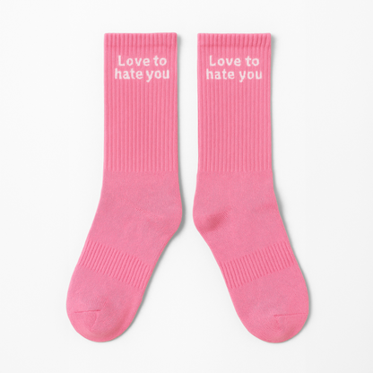 Sosete Love to hate you Roz-Alb