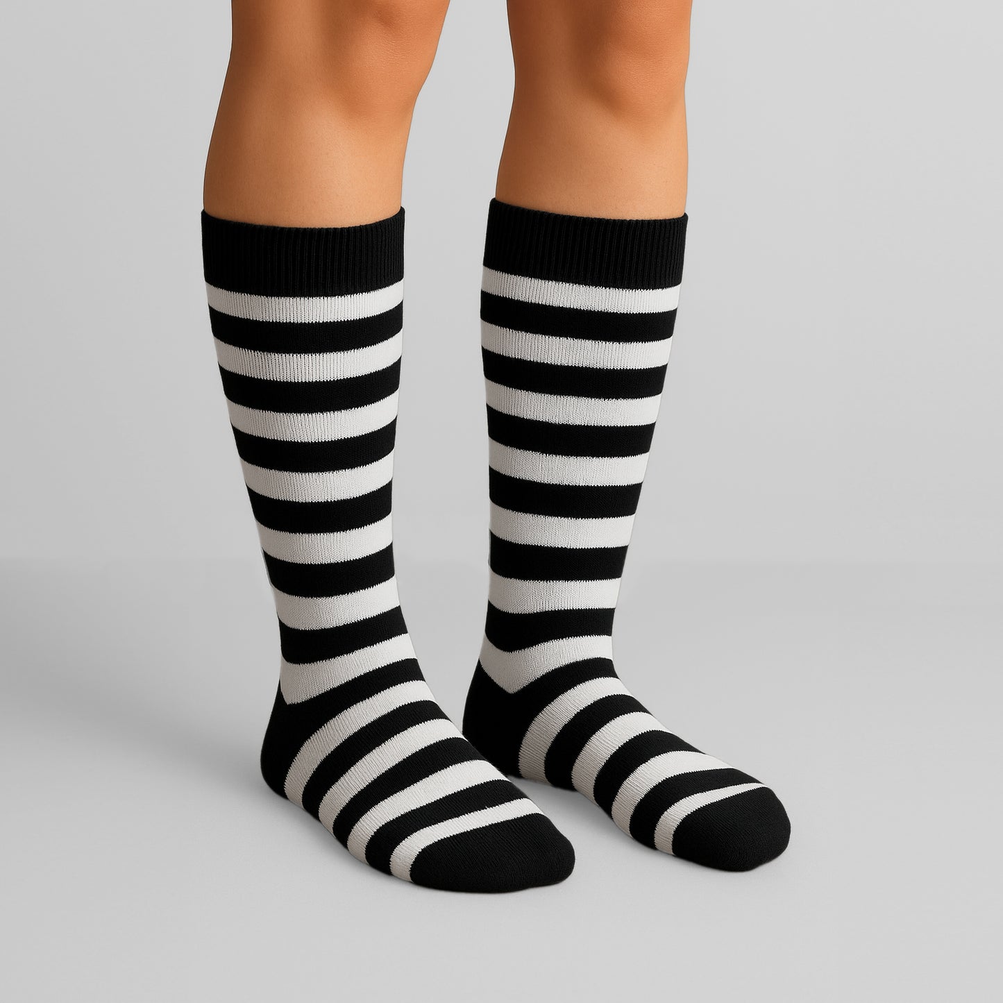 Sosete Lungi Back To School Negru-Alb