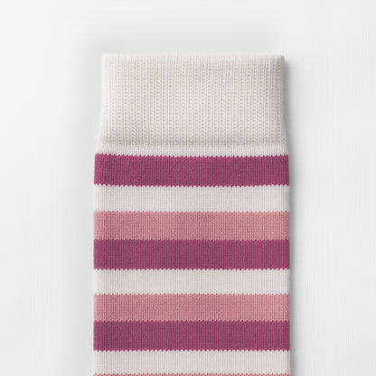 Sosete 3 Stripes Alb-Roz Magenta