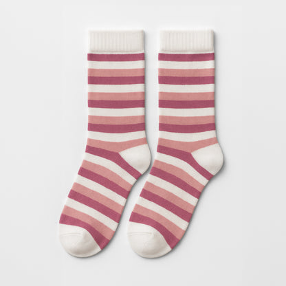 Sosete 3 Stripes Alb-Roz Magenta