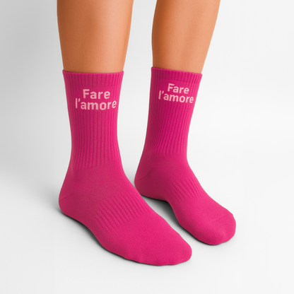 Sosete Fare l'amore Fucsia-Alb