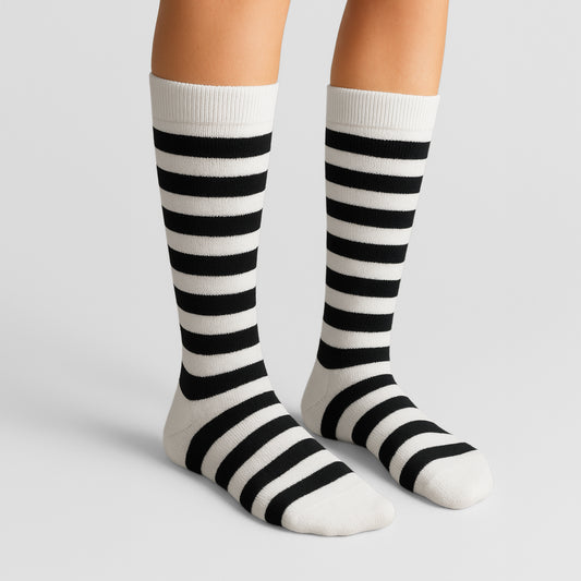 Sosete Lungi Back to School Alb-Negru