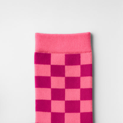 Sosete Chess Roz-Magenta
