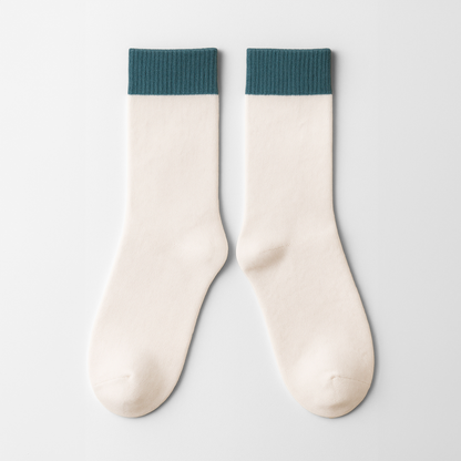 Sosete Basics Natural Alb-Albastru
