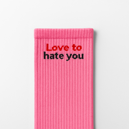 Sosete Love to hate you Roz-Negru