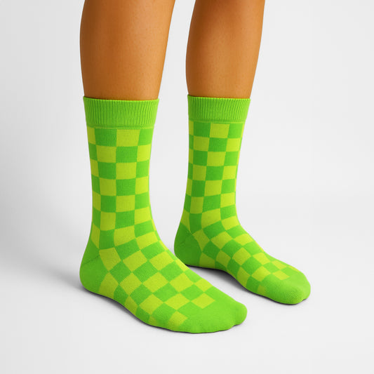 Sosete Chess Lime-Verde