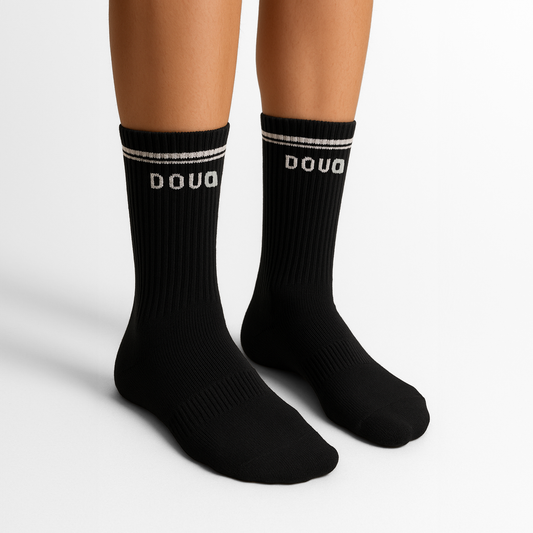 Sosete Sport cu Dungi Negru-Alb
