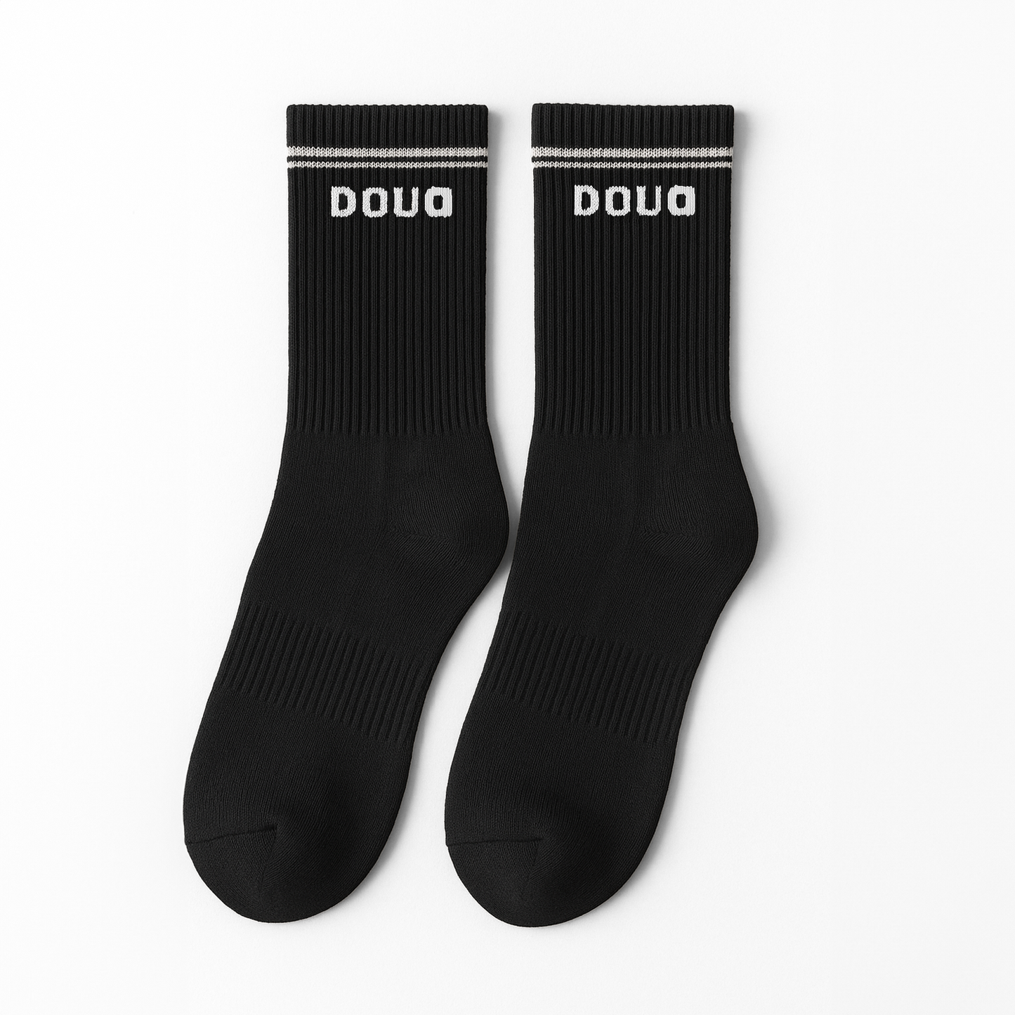 Sosete Sport cu Dungi Negru-Alb